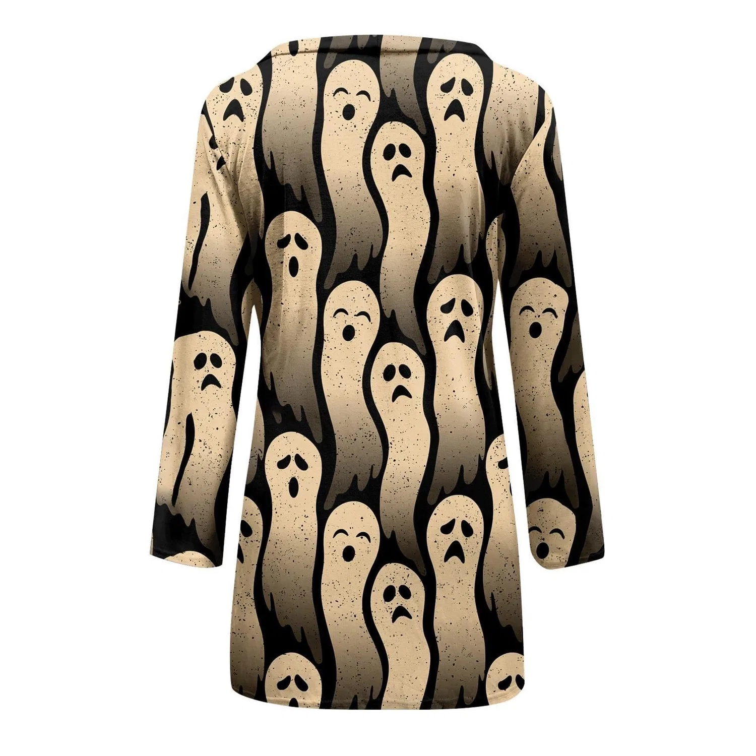 Женский кардиган с принтом Costume di Halloween, motivo zucca con pipistrello, 1-kaki — фото 4