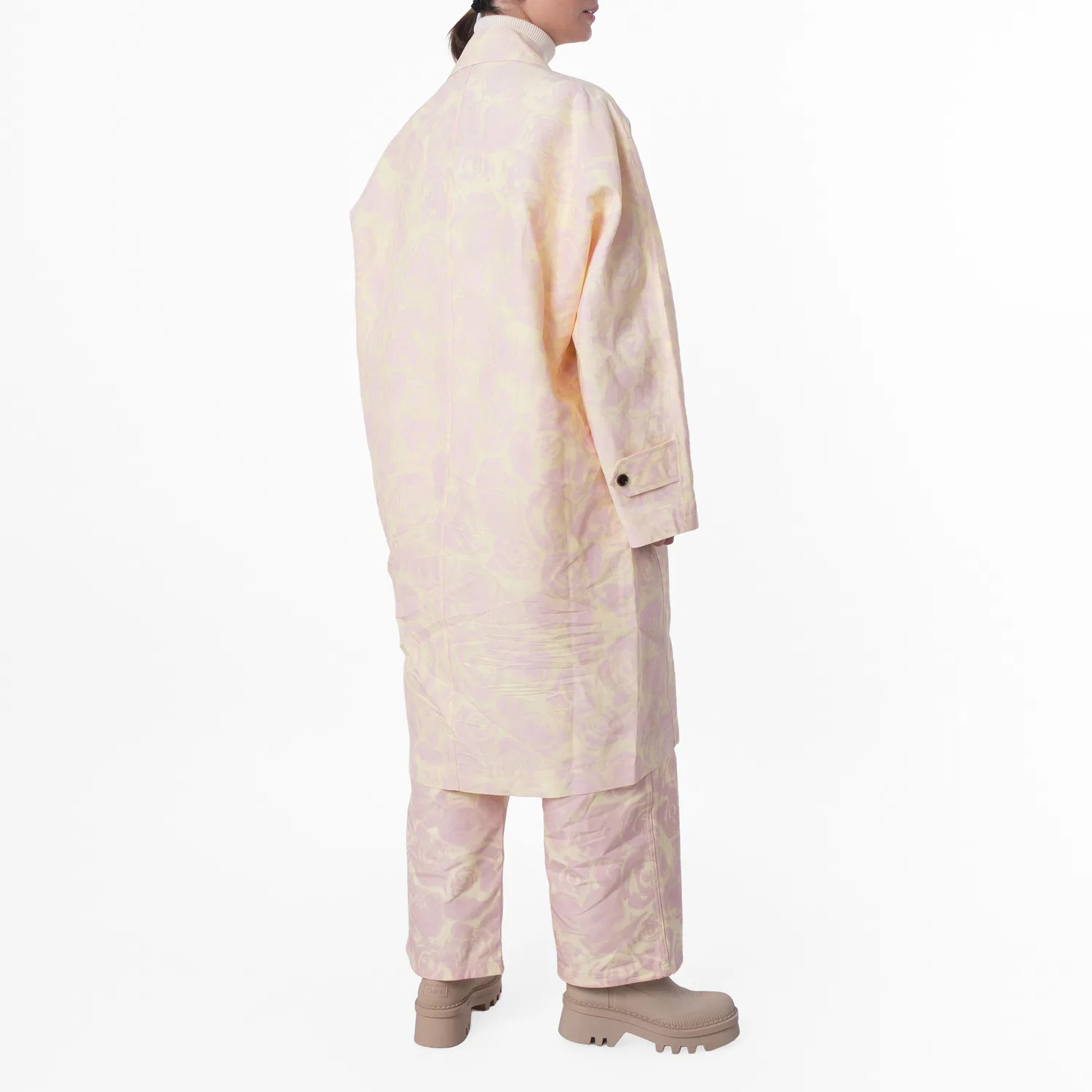 Пальто с принтом Rose Print Taffeta Coat Burberry, Cameo Ip Pattern — фото 4