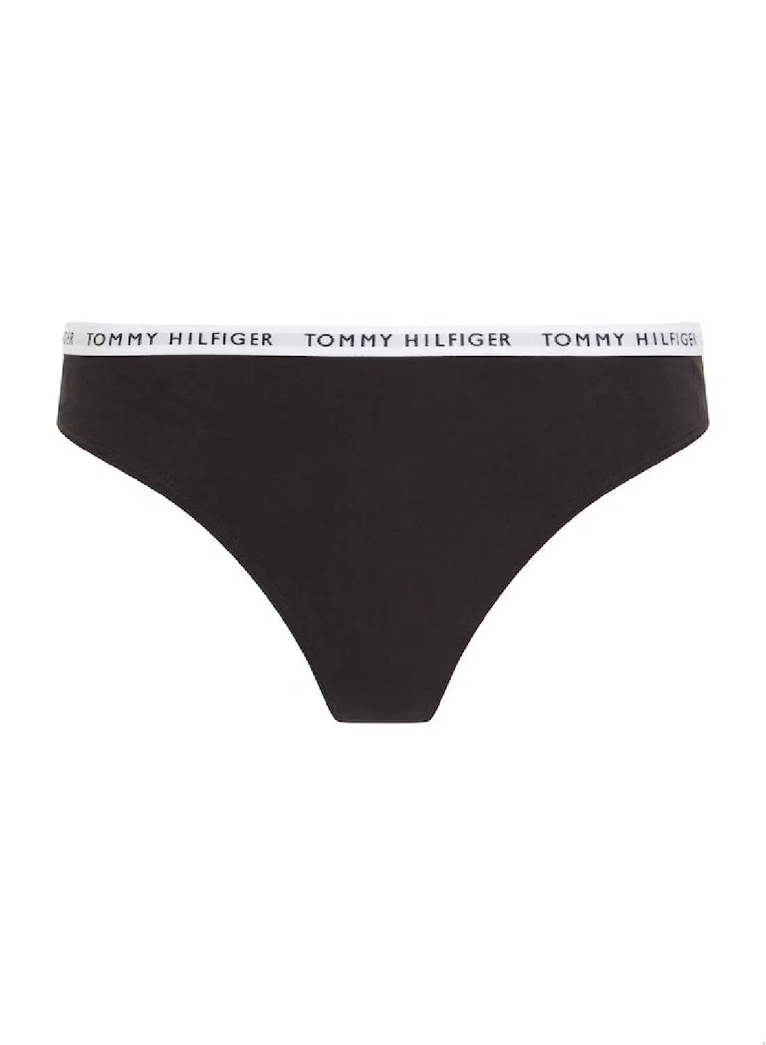 Трусы-стринги с логотипом на поясе, комплект из 3 штук, Tommy Hilfiger, черный — фото 2