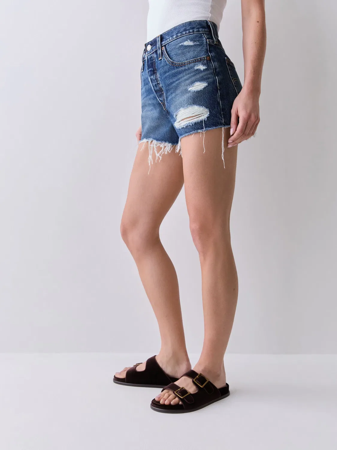 Шорты джинсовые 501 Original Levi's, средне-синий — фото 3