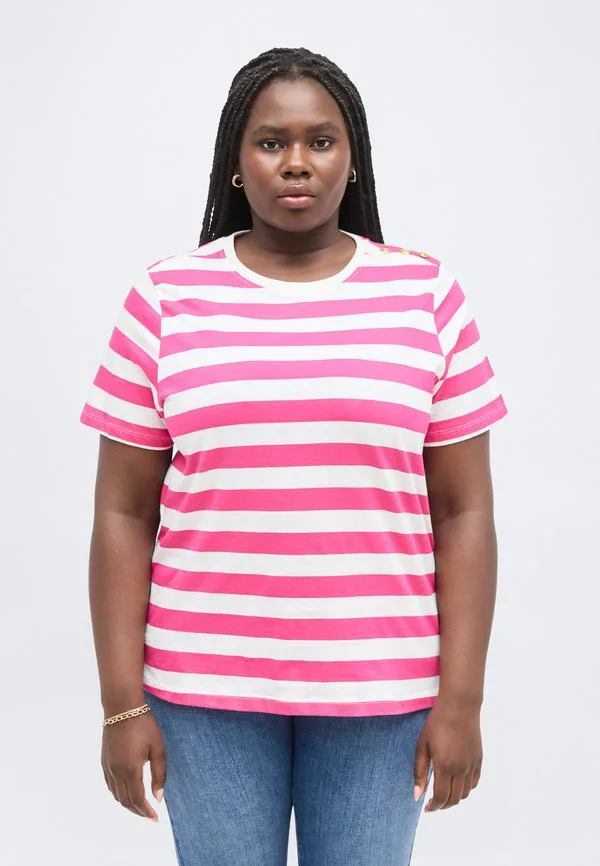 

Футболка с принтом cararlet life o neck tee print Only Carmakoma, Cloud Dancer/Pink Yarrow, Розовый, Футболка с принтом cararlet life o neck tee print Only Carmakoma, Cloud Dancer/Pink Yarrow