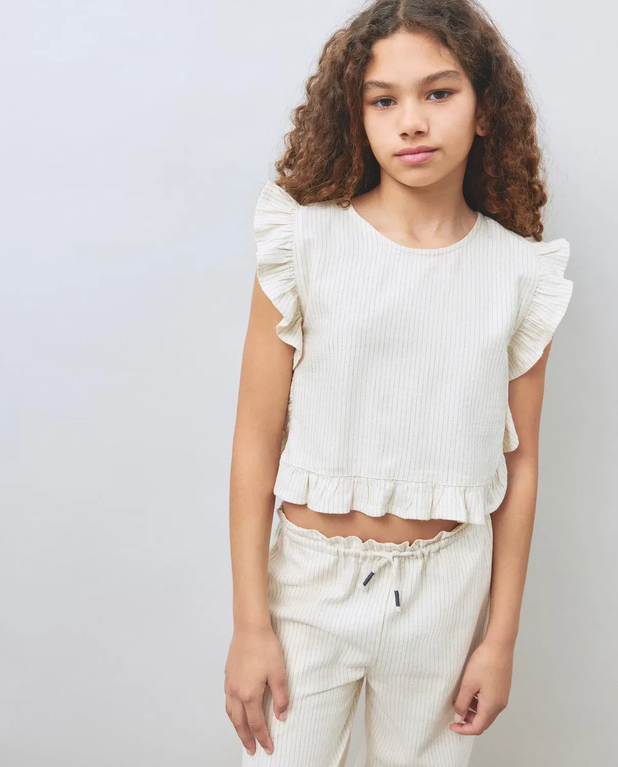 Детская блуза для девочек с воланами Kids El Corte Inglés, Blanco