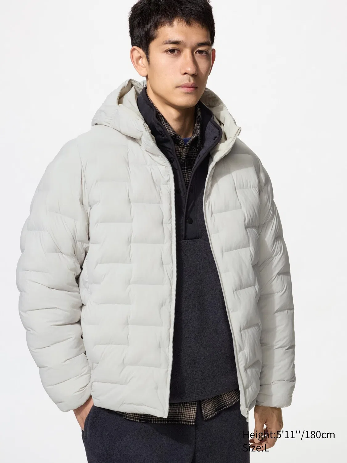 Парка Pufftech Uniqlo, кремовый