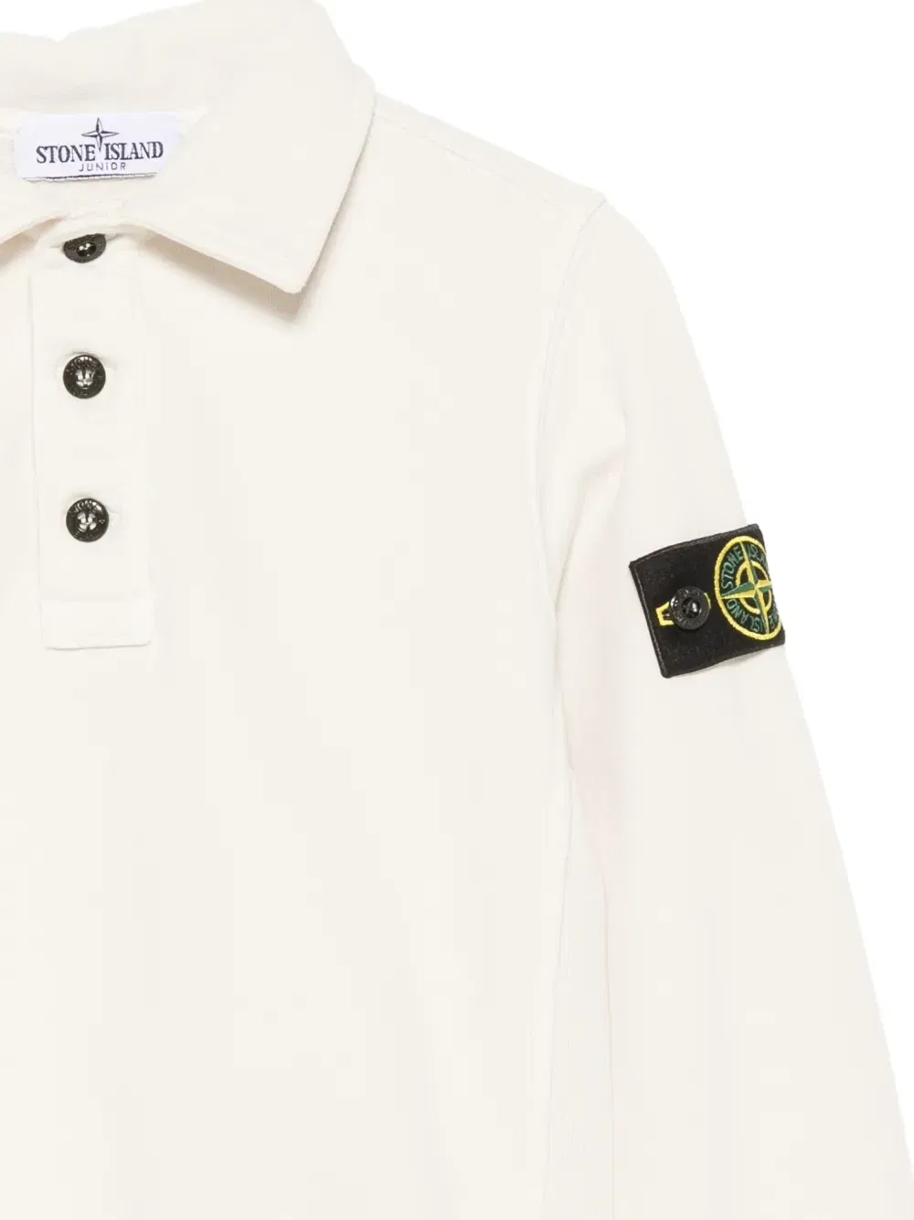 Рубашка-поло на пуговицах с нашивкой-логотипом Stone Island Junior, бежевый — фото 3
