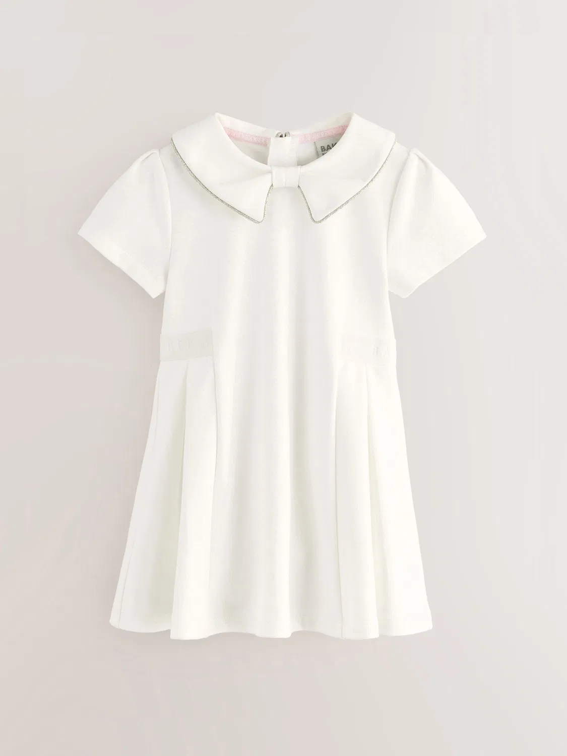 Платье с воротником-бантом Baker by Ted Baker, белое