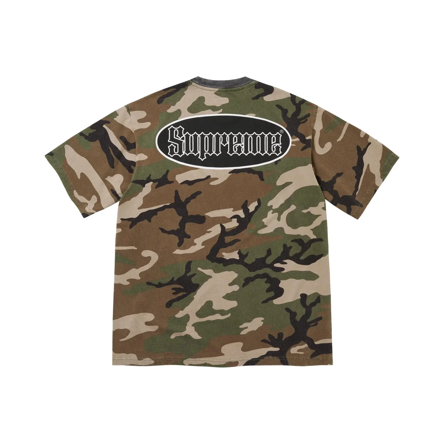 Футболка с принтом Cracked Pocket Supreme, Woodland Camo — фото 2