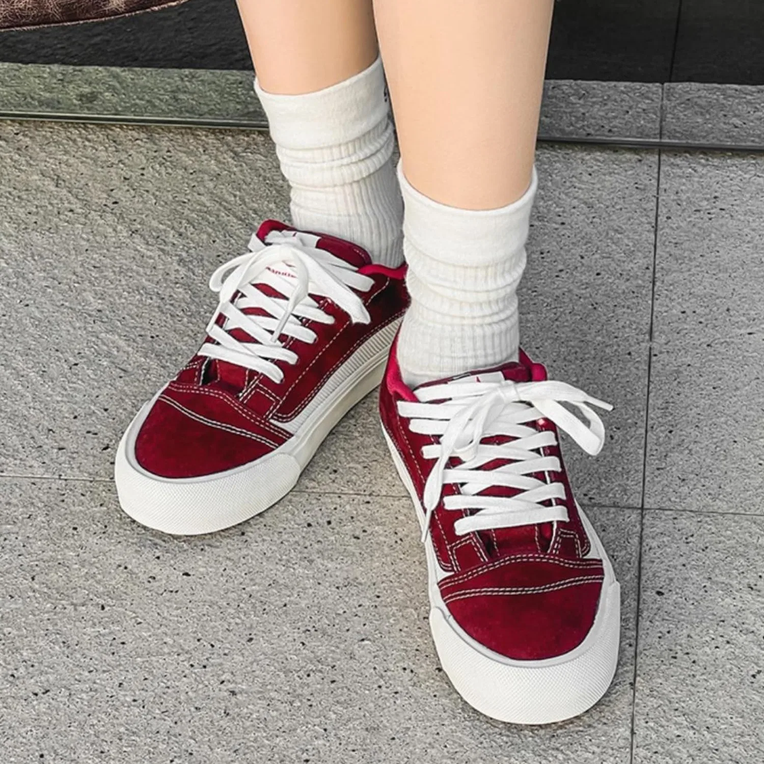 Детские кеды на плоской подошве с полоской Canvas Shoes, Черный — фото 3