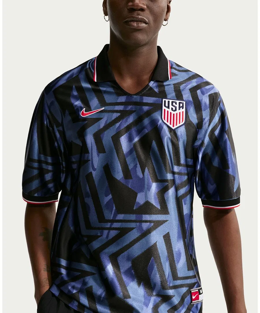 Футболка с воротником и принтом USMNT Nike, Midnight Navy University Red — фото 2