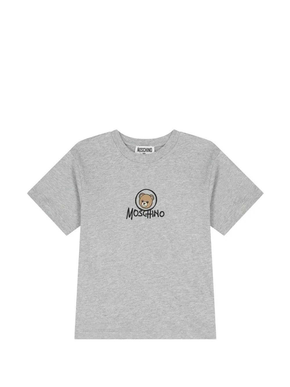 Футболка с логотипом в виде медвежонка Moschino Kids, серый