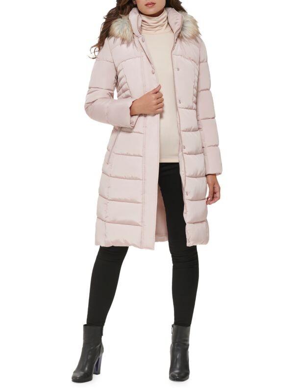 

Пуховик с отделкой из искусственного меха Kenneth Cole Rose dust, Серый, Пуховик с отделкой из искусственного меха Kenneth Cole Rose dust
