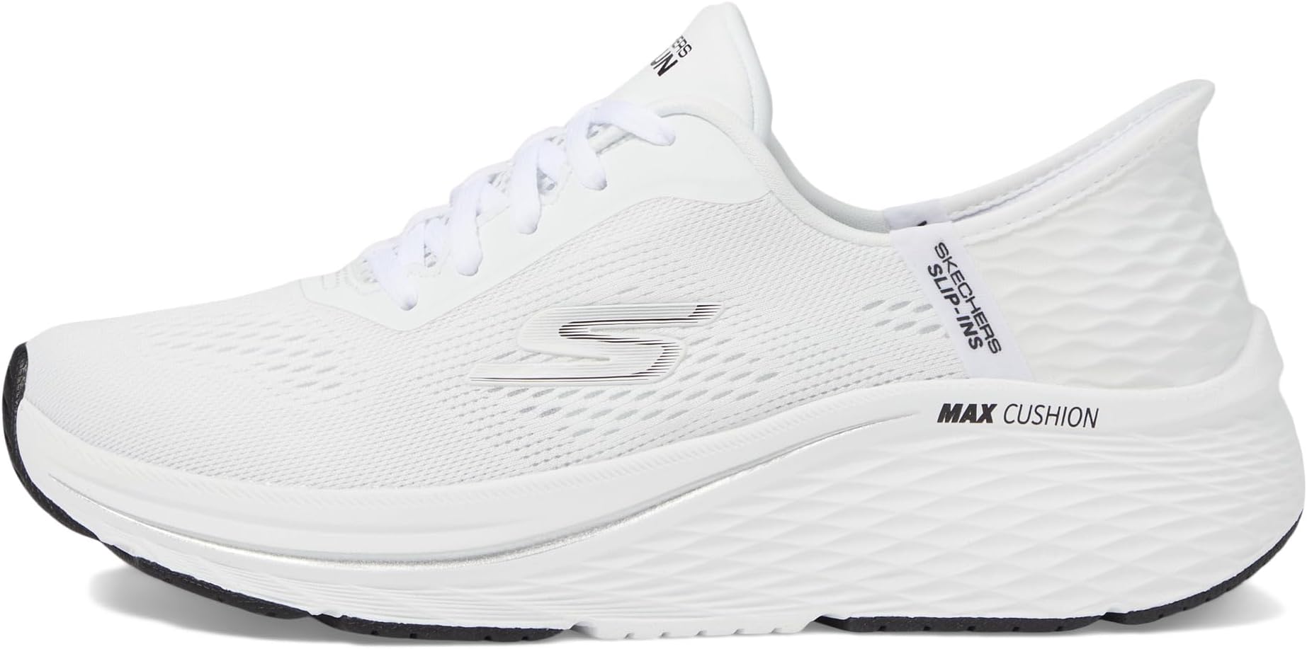 Кроссовки SKECHERS Max Cushioning Elite 2.0 Vanish Hands Free Slip-Ins, White/BlackSee Less — фото 4
