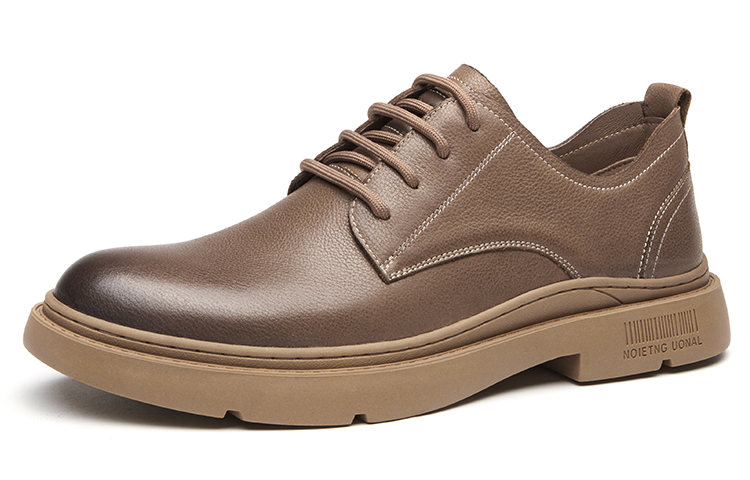 

ST&SAT Повседневные кожаные туфли мужские низкие черные хаки, цвет Khaki