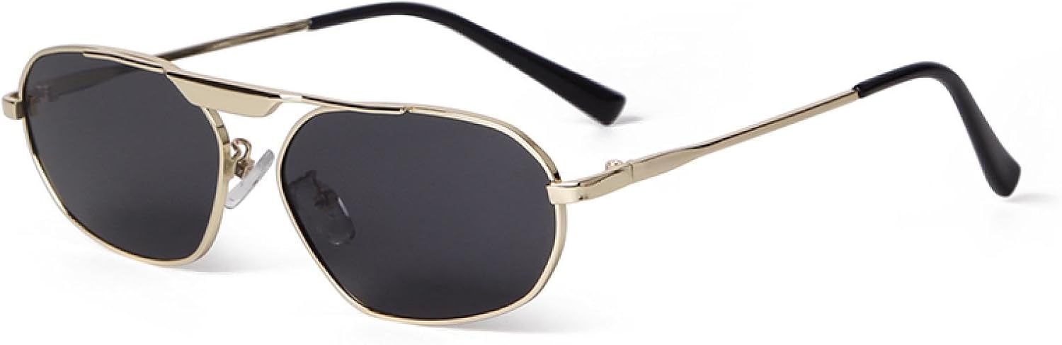 

Модные солнцезащитные очки в металлической оправе овальной формы в стиле ретро для женщин и мужчин, защита от УФ-излучения UV400, маленькие, черные, для улицы WNCKSQ, C2