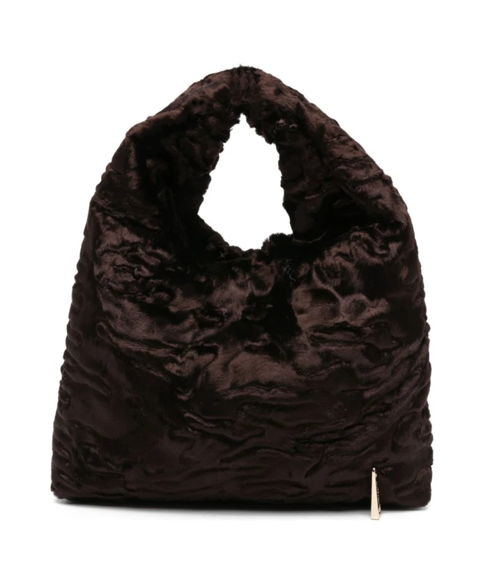 

Сумка с фактурной коричневой верхней ручкой La Milanesa, коричневый