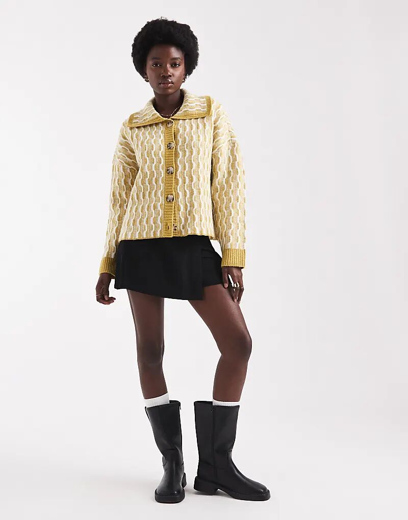 

Кардиган Native Youth с широким воротником желтого цвета