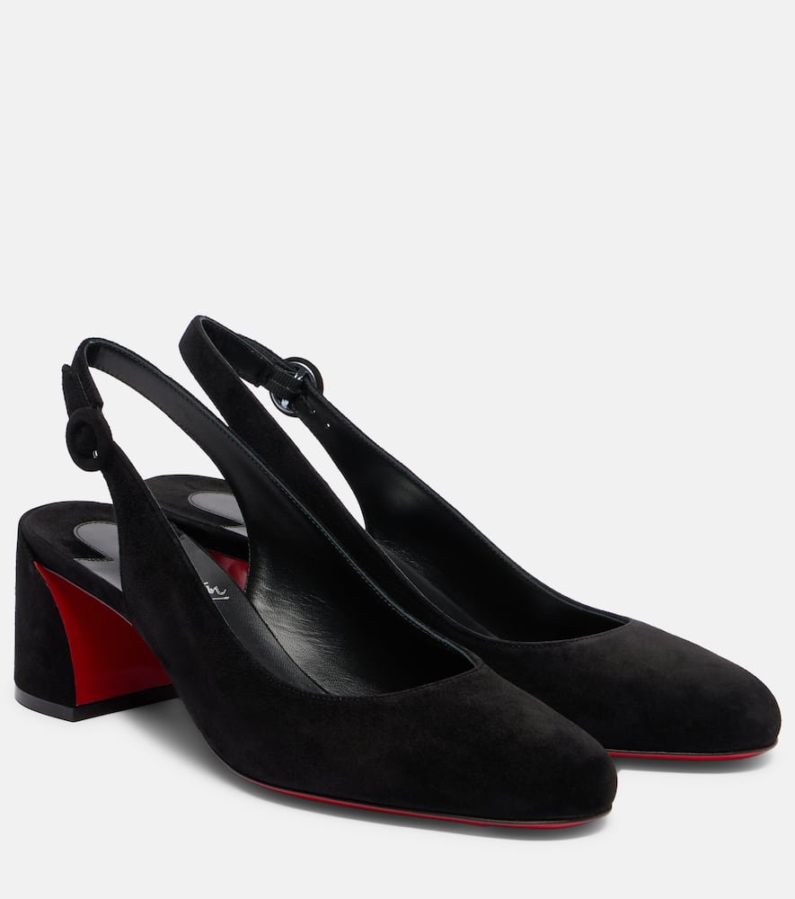 Туфли-лодочки So Jane 55 на тонкой ремешке из замши Christian Louboutin, Black/Lin Black