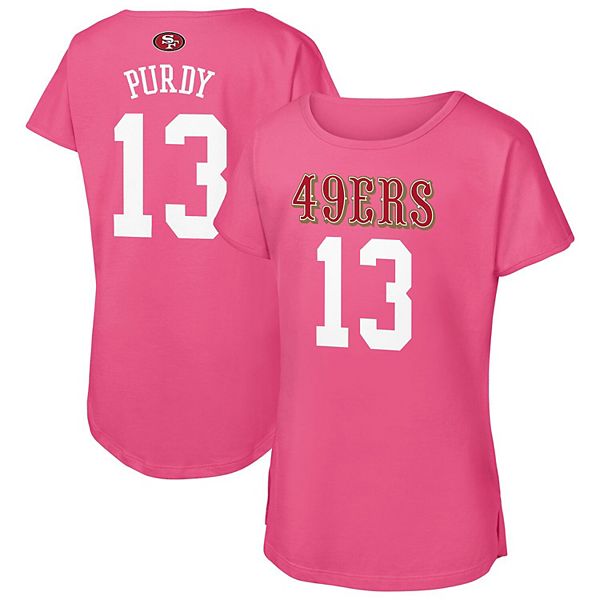 

Детская футболка с именем и номером игрока Brock Purdy San Francisco 49ers, розовая Outerstuff