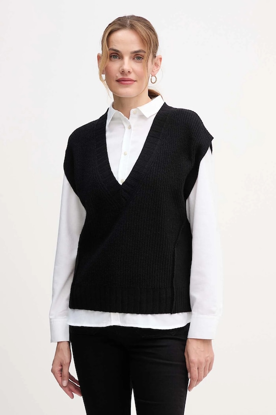 

Жилет из смесовой шерсти United Colors Of Benetton, черный