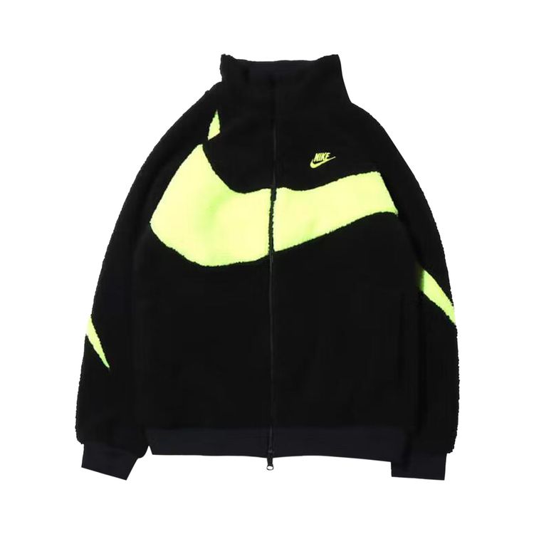 

Куртка Nike Big Swoosh Reversible Boa Jacket (Asia Sizing) 'Black/Neon', черный