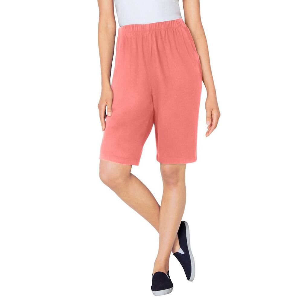 

Женские джинсовые шорты Fineline больших размеров Woman Within, цвет Sweet Coral