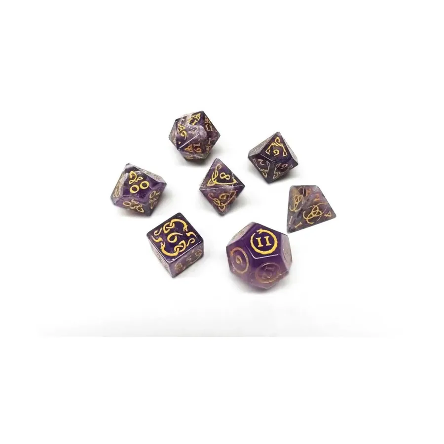 

Поли-набор - Драконический аметист (7), Semi Precious Stone Dice (Level Up Dice)