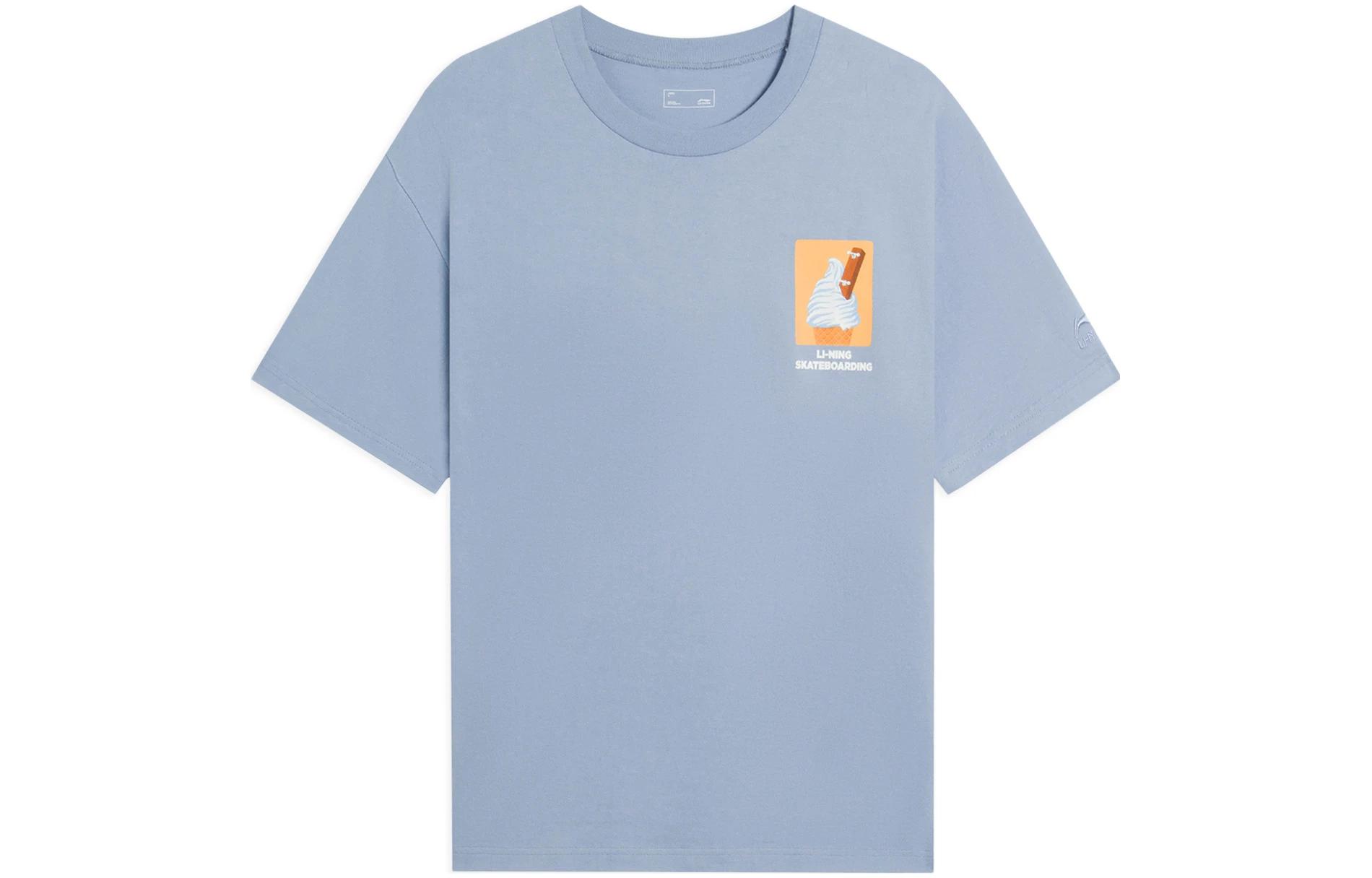 

Футболка LiNing x Phil Hackett, унисекс, мягкий серый с синим, Синий, Футболка LiNing x Phil Hackett, унисекс, мягкий серый с синим