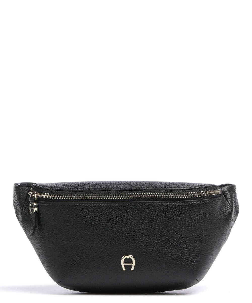 

Модная поясная сумка из зернистой яловой кожи Aigner, черный