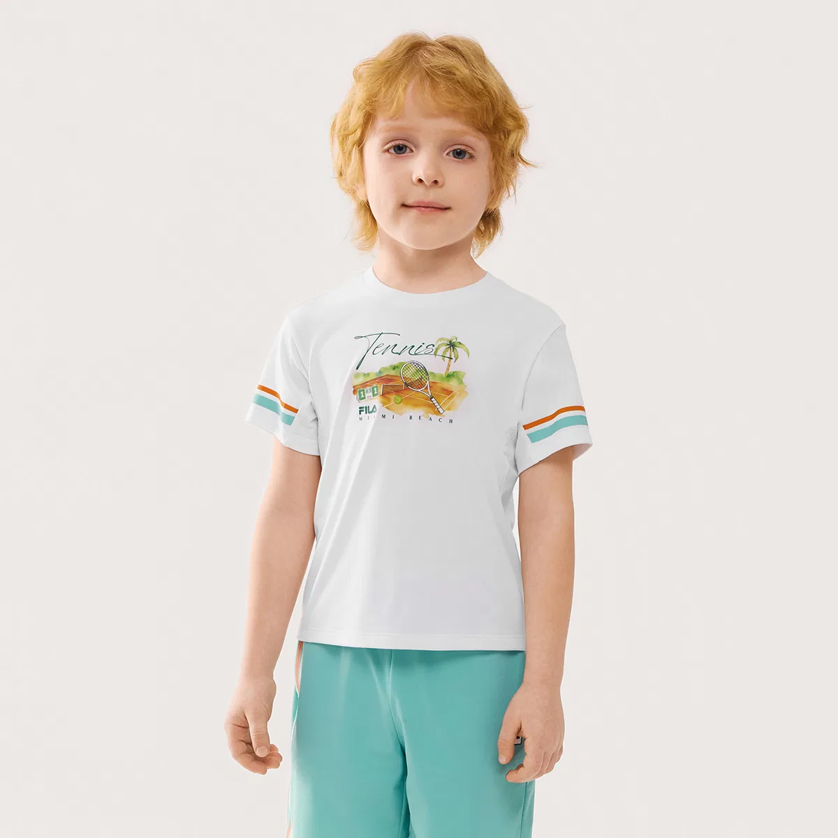 Футболка PERFORMANCE FPH с коротким рукавом Jade White, детская FILA KIDS — фото 3