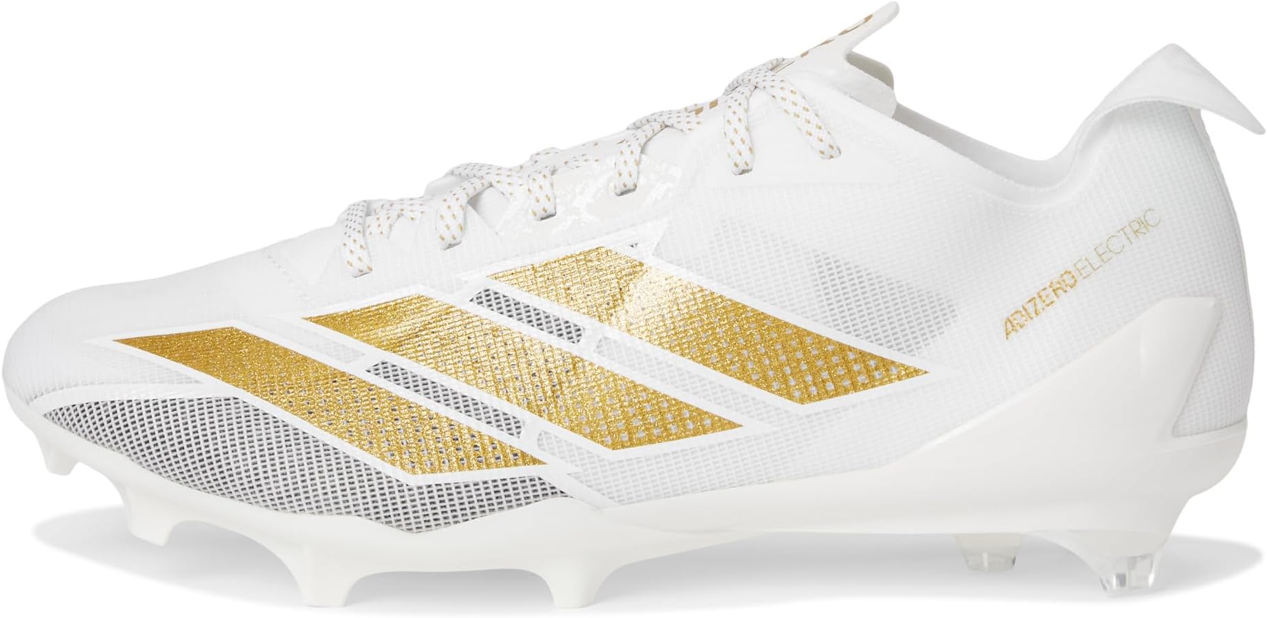 Кроссовки Adidas Adizero Electric Football Cleats, White/Gold Metallic/White — фото 4