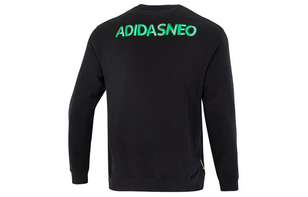 Толстовка Men's adidas neo U Jf Ss Sweat Athleisure Casual Sports Alphabet Printing Round Neck Black, черный — фото 2