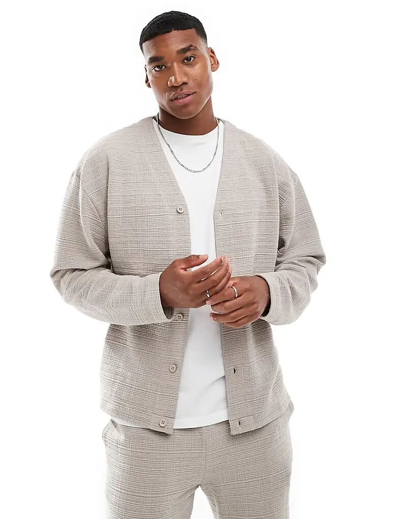 

Кардиган свободного кроя ASOS DESIGN бежевого цвета (часть комплекта)