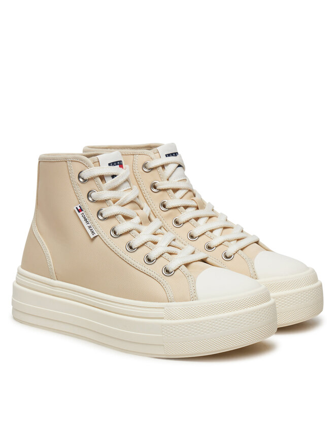Кроссовки Tommy Jeans Bambas Foxing EN0EN02704, бежевый — фото 2
