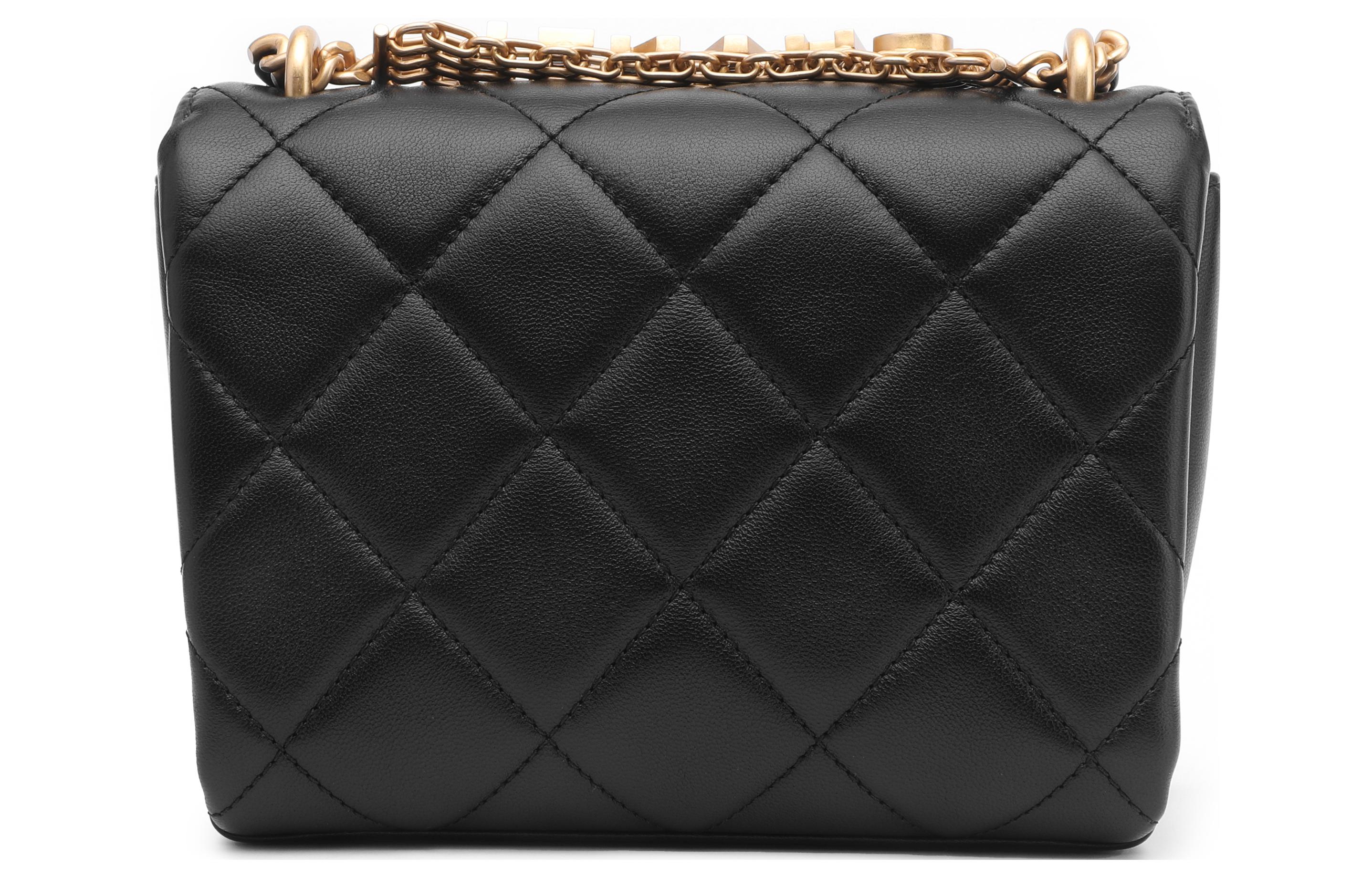 CHANEL 22SS Сумка через плечо из ягненка, мини кроссбоди женская черная — фото 4