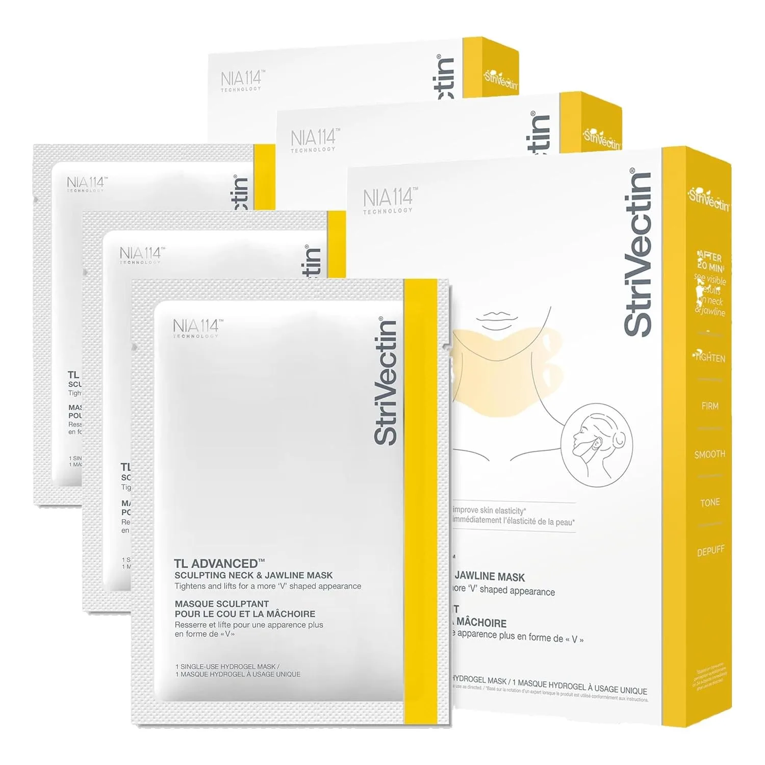 Маска для коррекции контуров шеи и челюсти StriVectin TL Advanced, разглаживающая, омолаживающая, 1 одноразовая гидрогелевая маска (упаковка из 3 штук) 1 шт. (3 шт.)