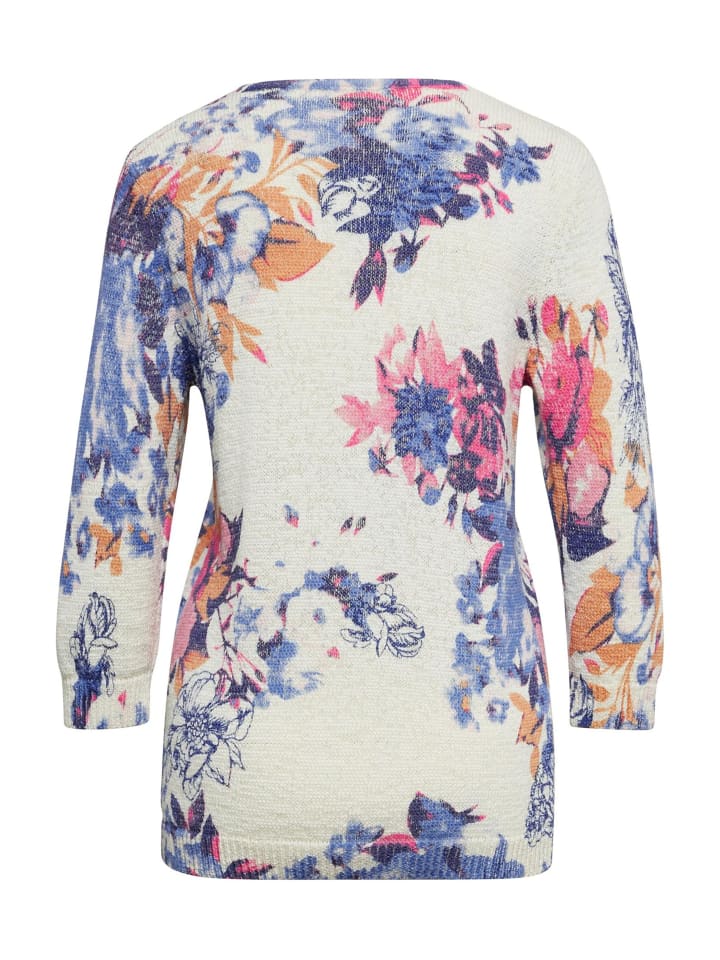 

Короткий размер: Женский принтованный свитер белого цвета с рисунком. GOLDNER