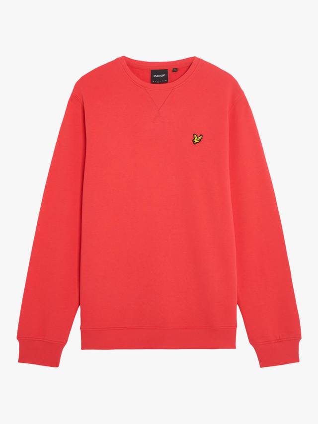 

Хлопковая толстовка с круглым вырезом и логотипом Lyle & Scott, цвет Flare Red