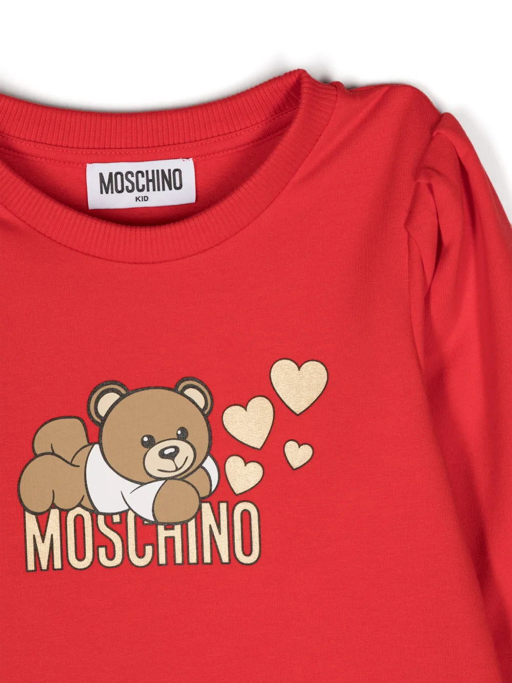 Платье А-силуэта с принтом Teddy Bear Moschino Kids, красный — фото 3