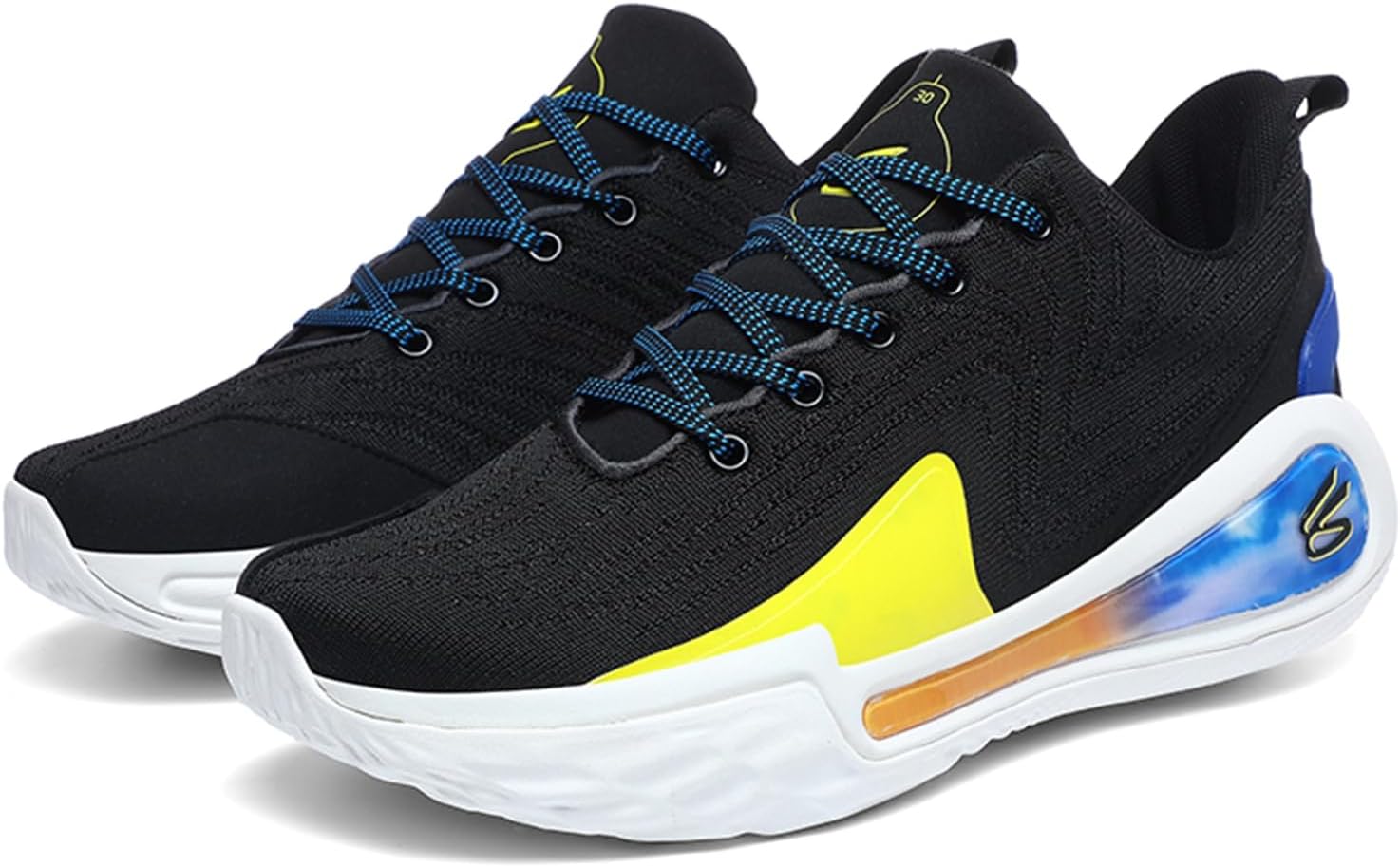 

Мужские дышащие баскетбольные кроссовки QAOTEROD средней посадки с противоскользящей амортизацией, круглым носком и дышащей шнуровкой, модные спортивные обувь, подходящие для бега, бадминтона и фитнеса, черный