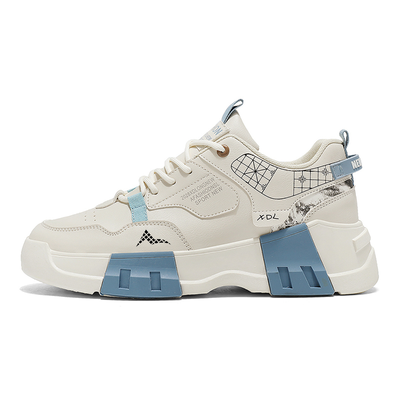 

ATONGMU Скользостойкие амортизирующие противоскользящие увеличивающие рост низкие скейтерские унисекс бежевые, цвет Beige