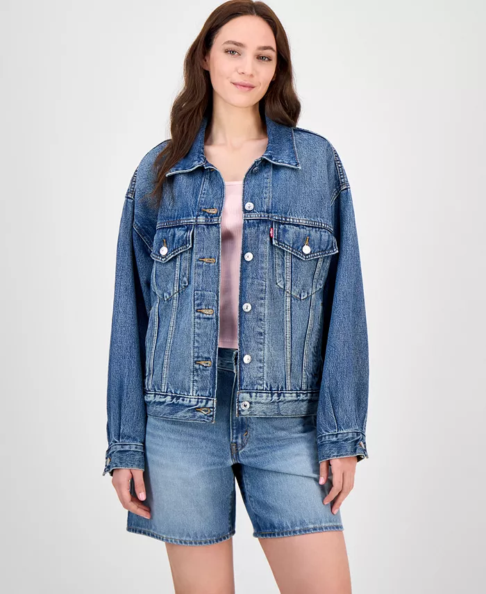 

Женская хлопковая куртка в стиле 90-х Trucker Jacket Levi's, синий