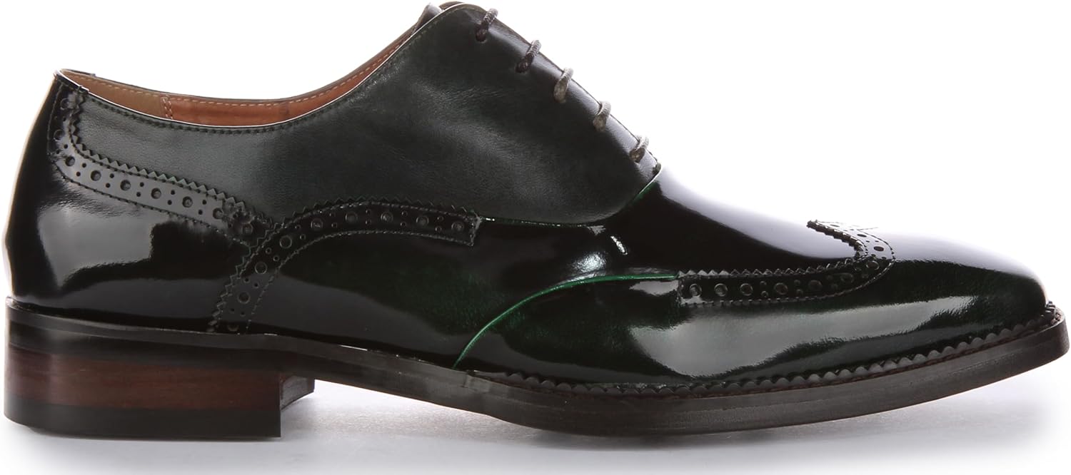 Мужские туфли JUSTINREESS ENGLAND Harry Hi Shine Brushed на шнуровке, зеленый — фото 2