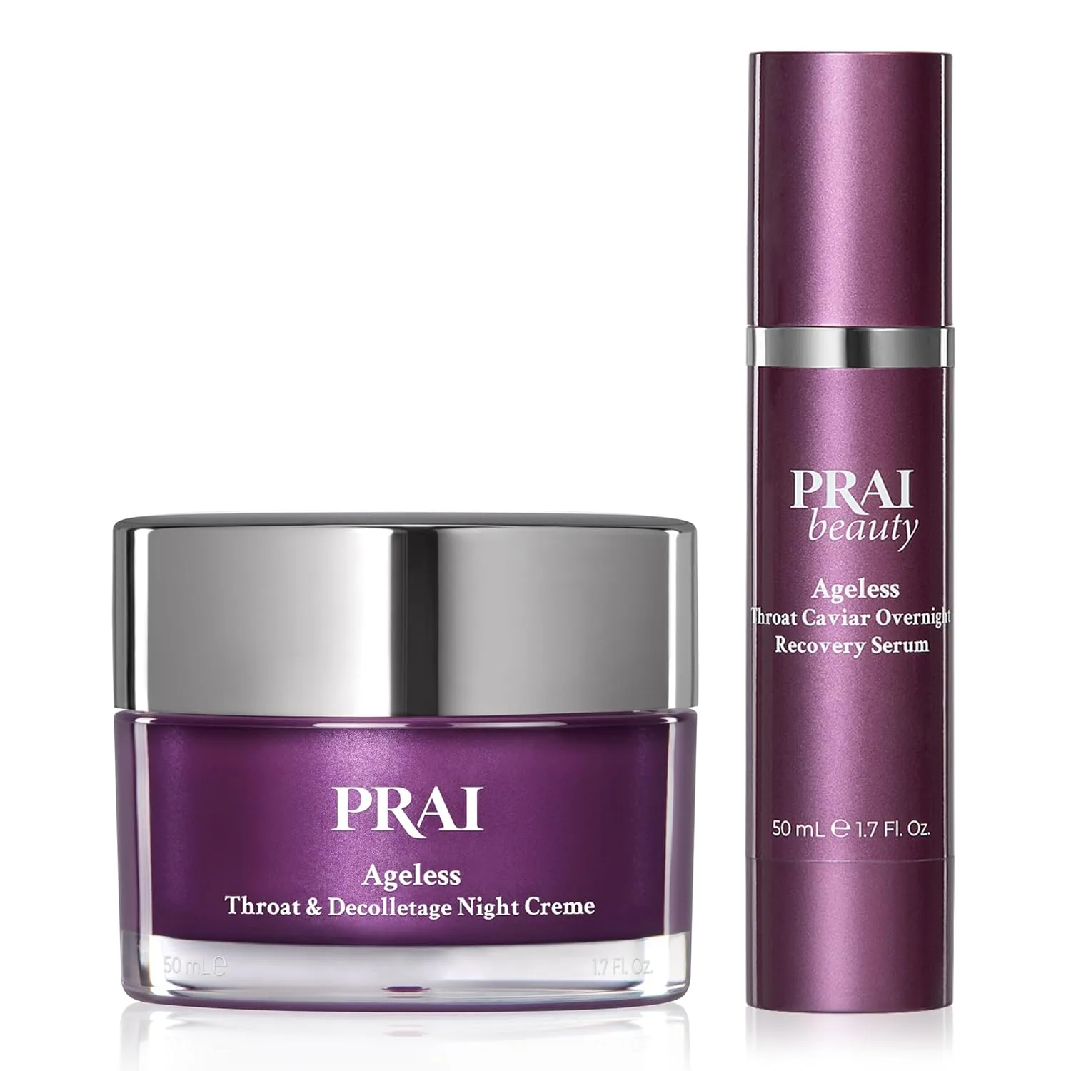 PRAI Beauty Ageless Overnight Repair Duo: сыворотка и ночной крем для шеи и декольте с ретинолом