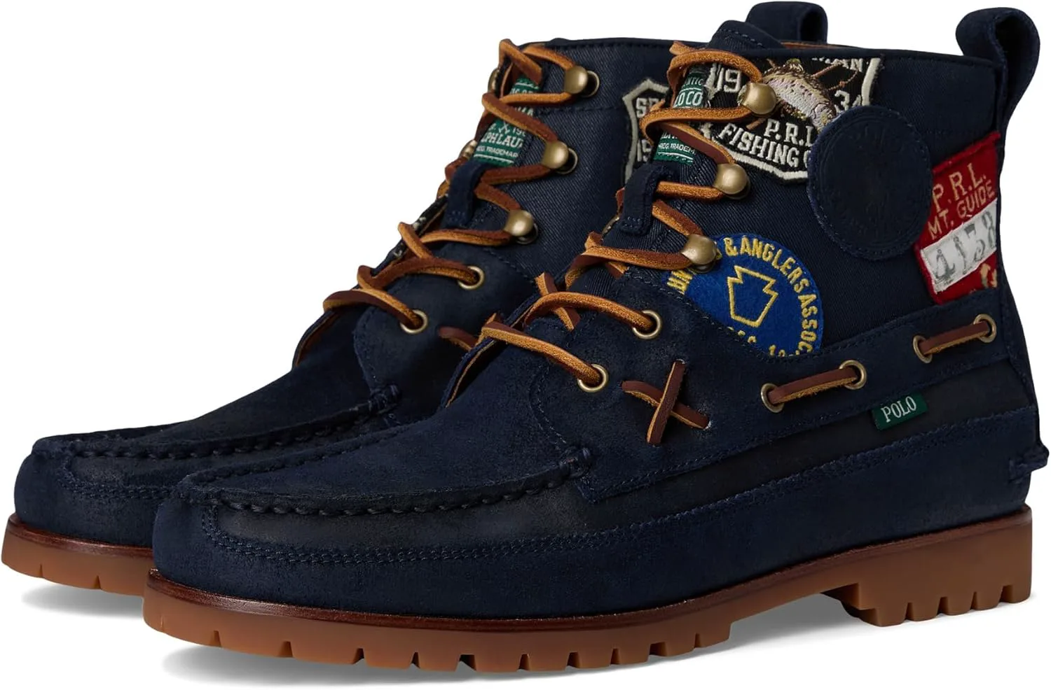 Мужские ботинки POLO RALPH LAUREN Ranger Mid из замши и твила, темно-синий