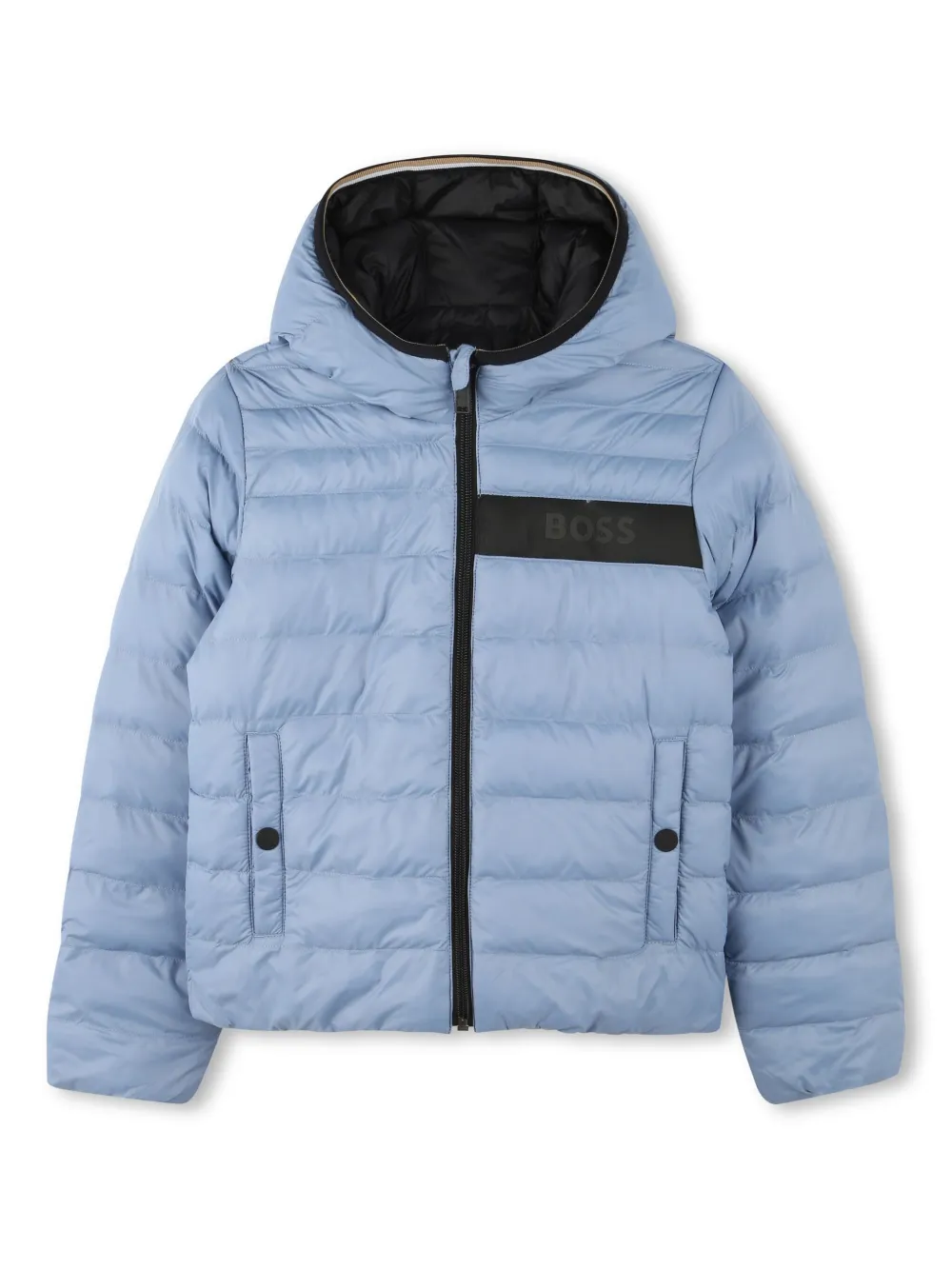 

Двусторонний пуховик BOSS Kidswear, серый