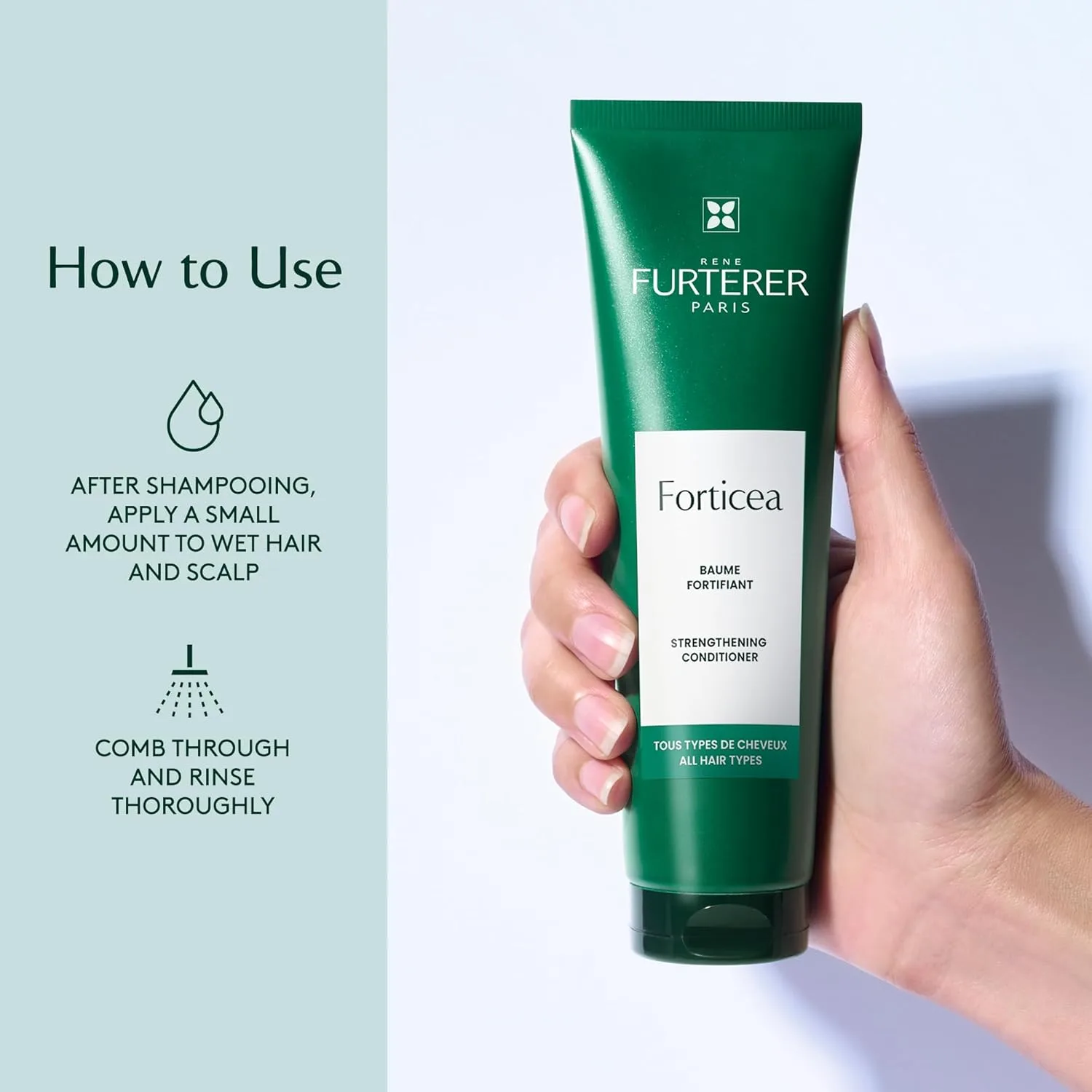 Кондиционер для укрепления волос René Furterer Forticea Strengthening Conditioner, экстракт гуараны и масло розмарина, 16,9 жидких унций. — фото 3