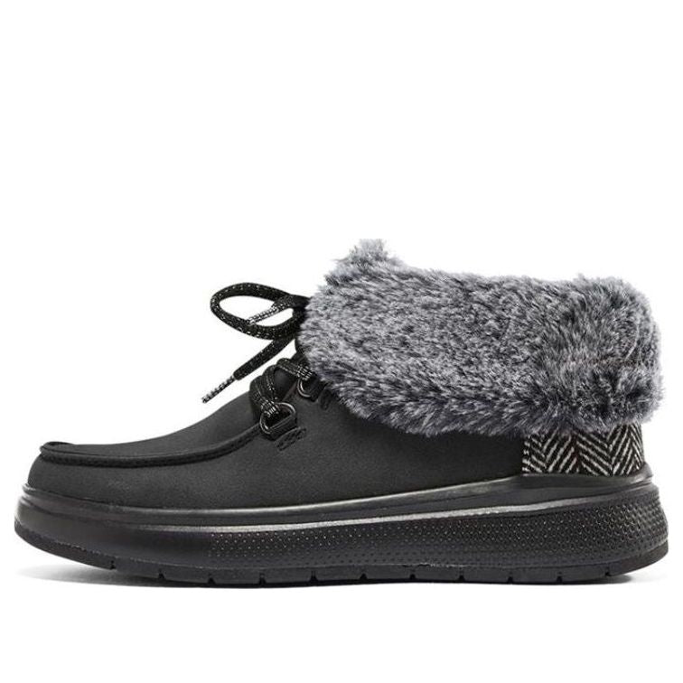 Зимние ботинки женские Skechers BOBS Skipper низкие комбинированные, черный