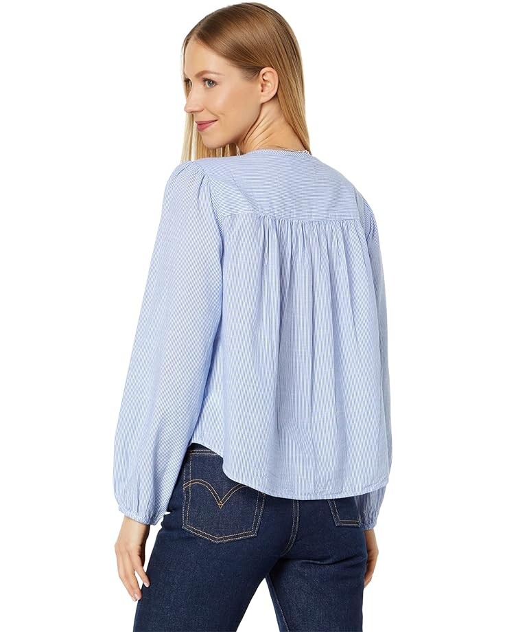 

Топ Lucky Brand Striped Button-Down Pin Tuck Top, цвет Blue Stripe