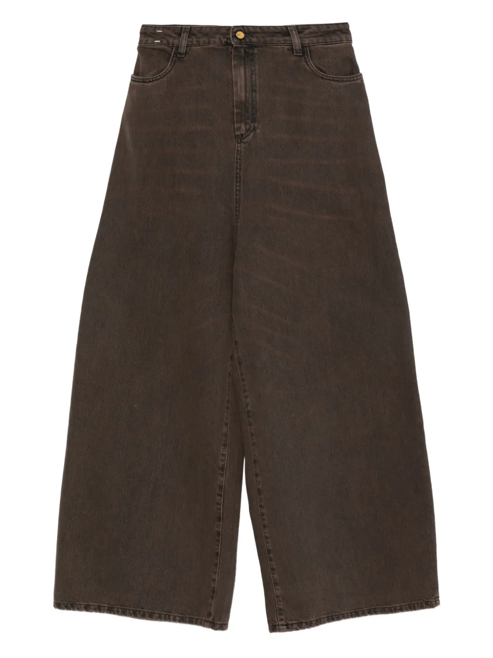 

Джинсы с пятью карманами и нашивкой-логотипом Alysi, коричневый