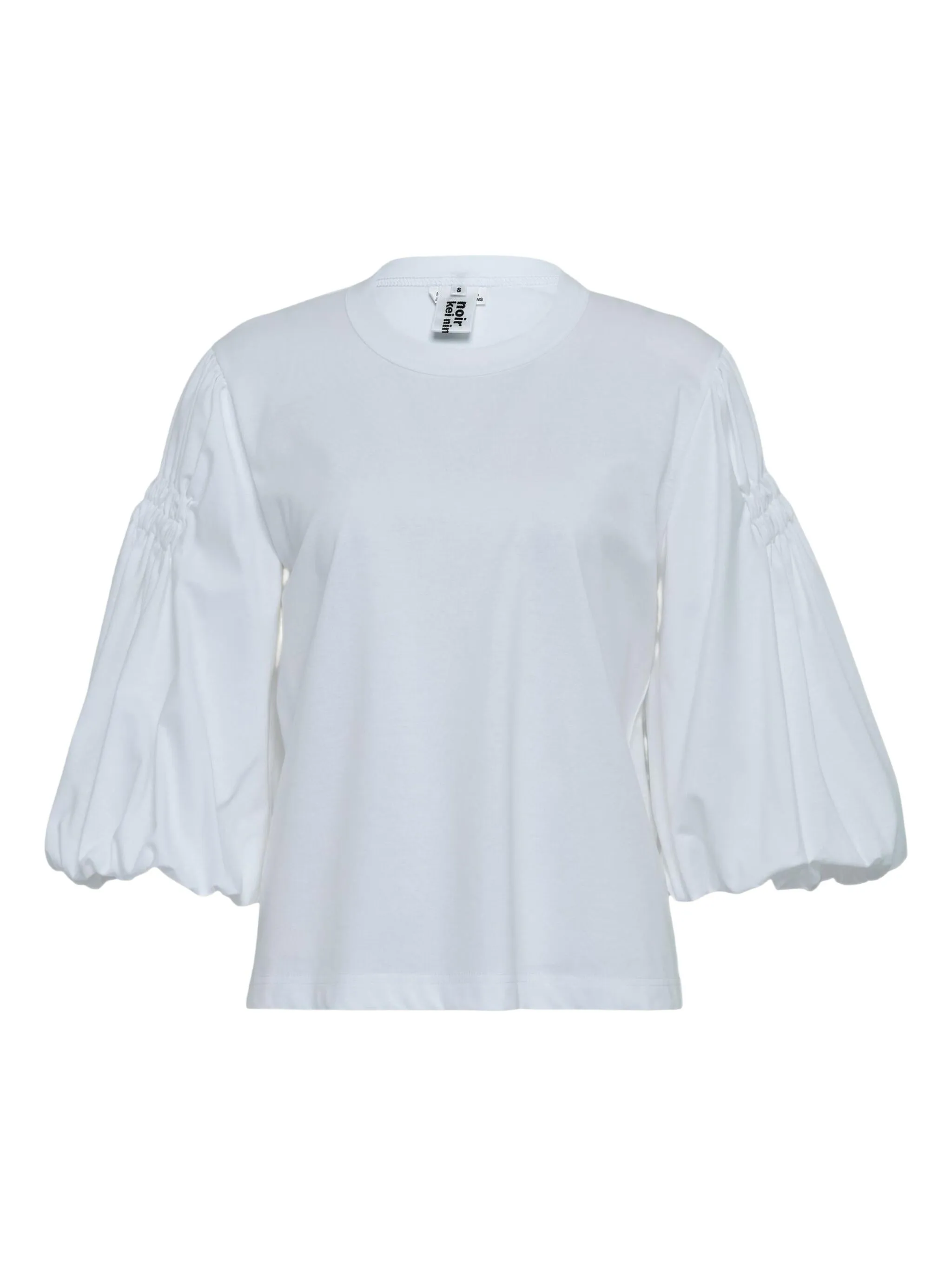 

Футболка с присборенными рукавами Noir Kei Ninomiya, белый