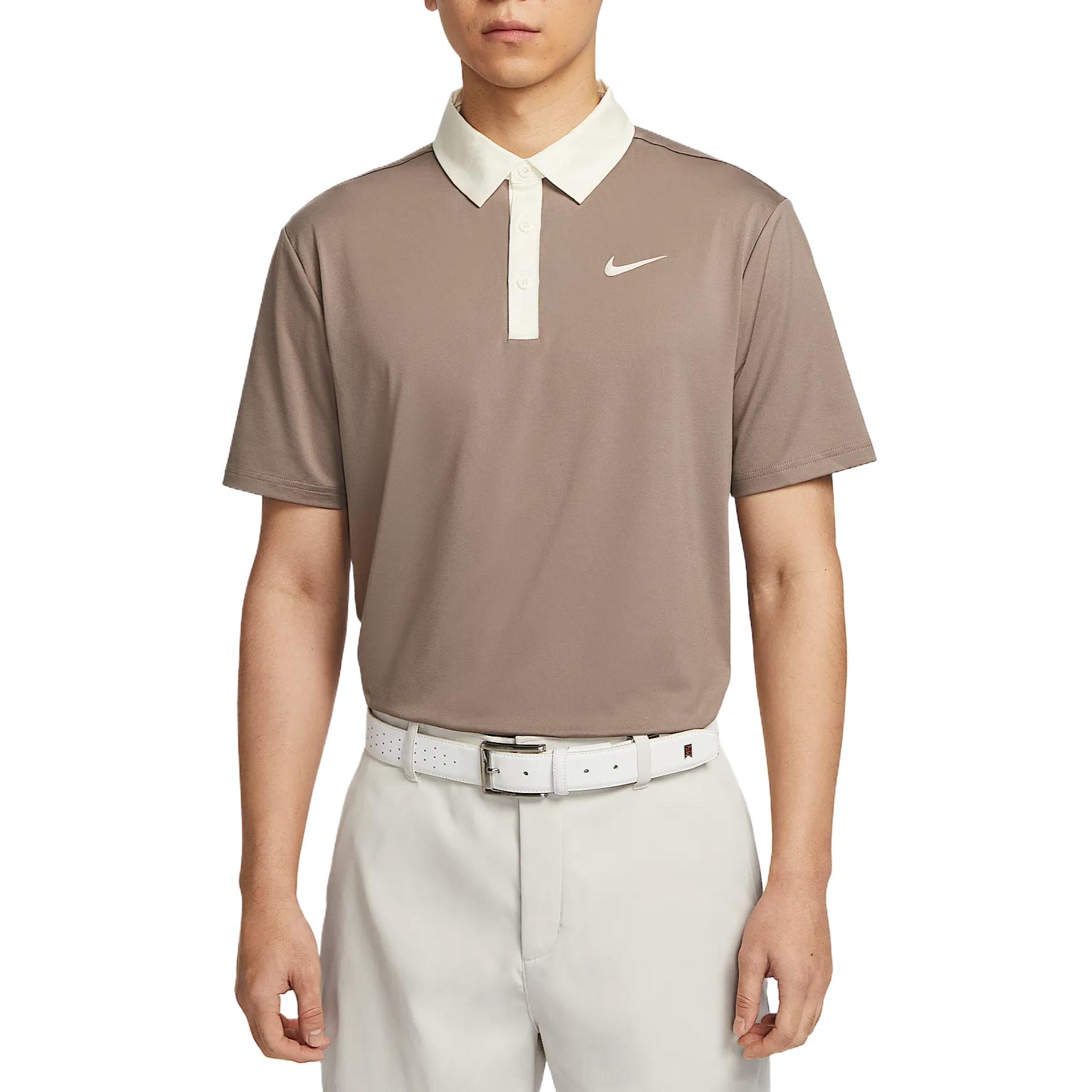 Мужская одежда для гольфа Dri Fit Sable Brown/Light Ivory White/Light Ivory White Nike, коричневый/светло-белый — фото 2